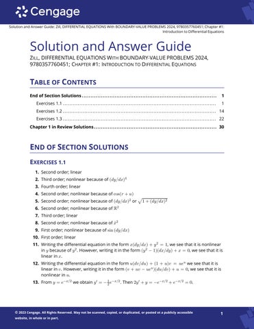 Solution Manual For Differential Equations with Boundary-Value Problems, 10th Edition by Dennis G. Z