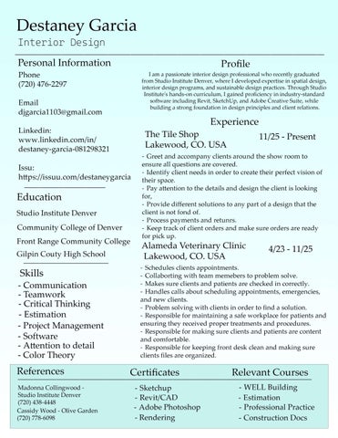 Destaney Garcia Resume