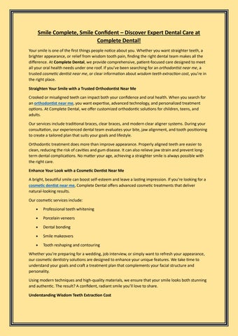 Discover Expert Dental Care at Complete Dental