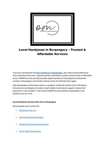 OmPm Services - Om Property Maintenance