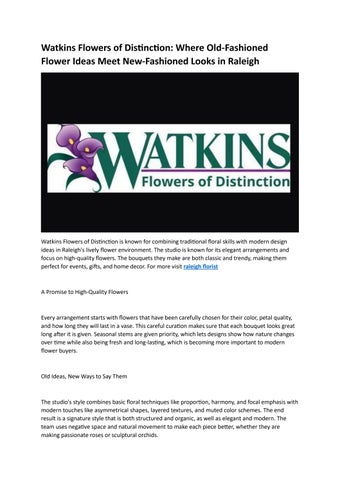 Watkins Flowers of Distinction - Raleigh Flowers