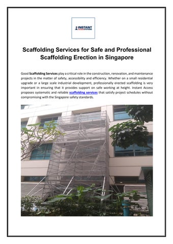 Scaffolding Services for Safe and Professional Scaffolding Erection in Singapore