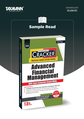 Taxmann's Advanced Financial Management (AFM) | CRACKER