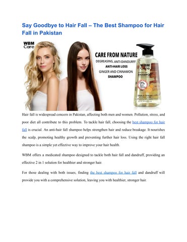 best shampoo for hair fall