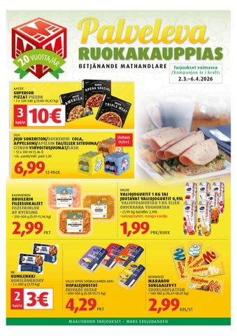 Tarjouslehti maaliskuu 2026