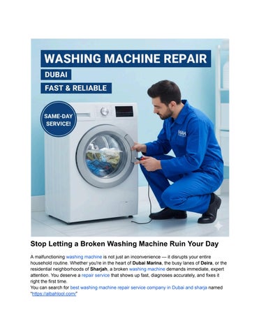 Washing Machine Repair In Dubai