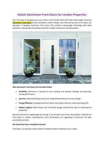 Stylish Aluminium Front Doors for London Properties