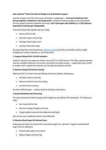 LipoVive Weight Management Supplement Australia