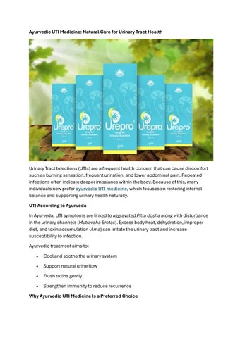 Ayurvedic UTI Medicine - Natural Care for Urinary Tract Health