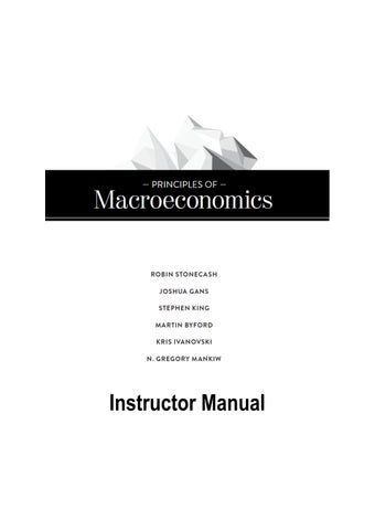 Solution Manual For Principles of Macroeconomics, 8th Edition by Robin StonecashJoshua GansStephen K