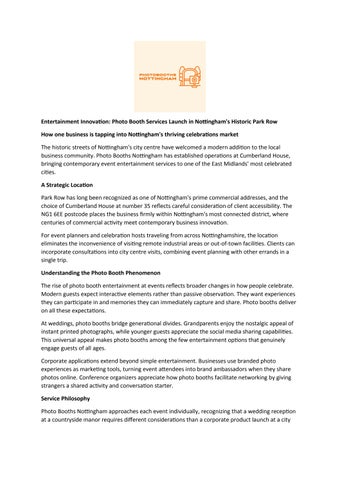 Photo Booths Nottingham