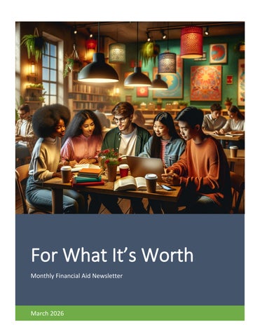 For What It's Worth Newsletter - March 2026