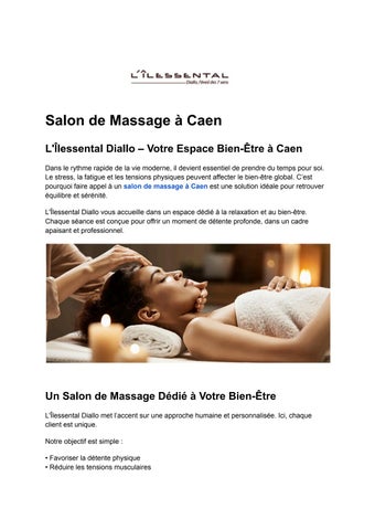 Salon de Massage à Caen | L'Îlessental Diallo Bien-Être & Relaxation