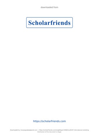 U26197 International Marketing