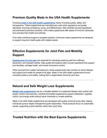 USA Health Supplements
