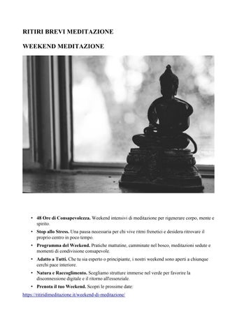 RITIRI MEDITAZIONE BREVI
