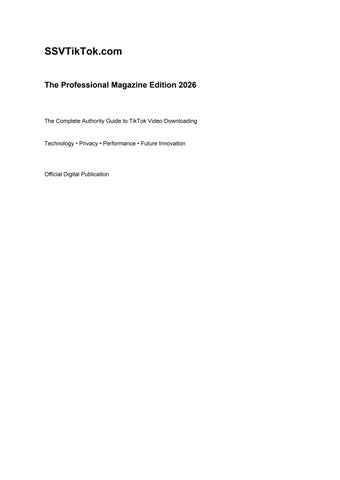 TikTok Video Download Without Watermark – Complete 2026 Guide by SSVTikTok