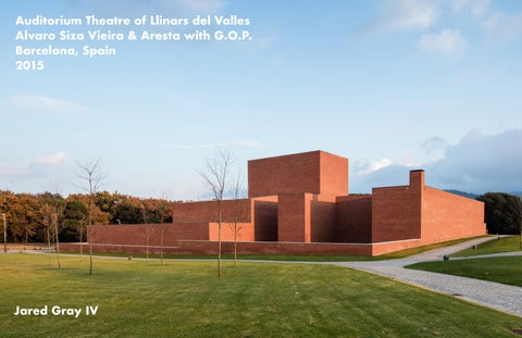 Precedent Study - Auditorium Theatre of Llinars del Valles