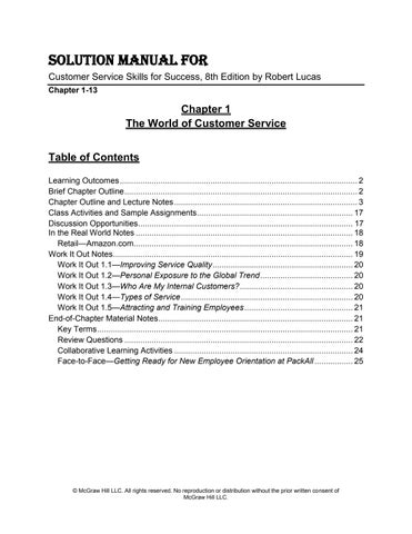 Solution Manual For Customer Service Skills for Success, 8th Edition Robert Lucas Chapter 1-13