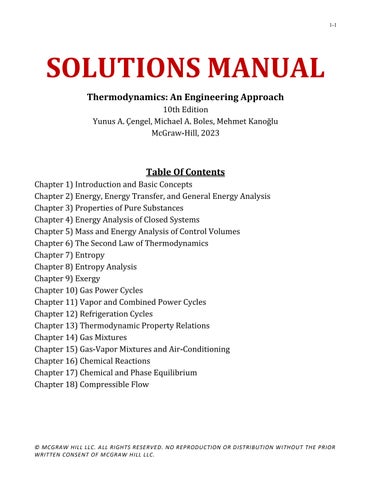 Solution Manual For Thermodynamics An Engineering Approach 10th Edition by Cengel Chapter (1-18)
