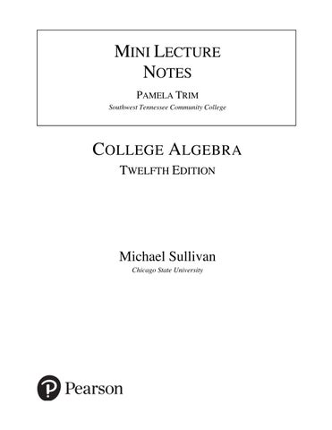 Test Bank For College Algebra, 12th Edition by Michael Sullivan