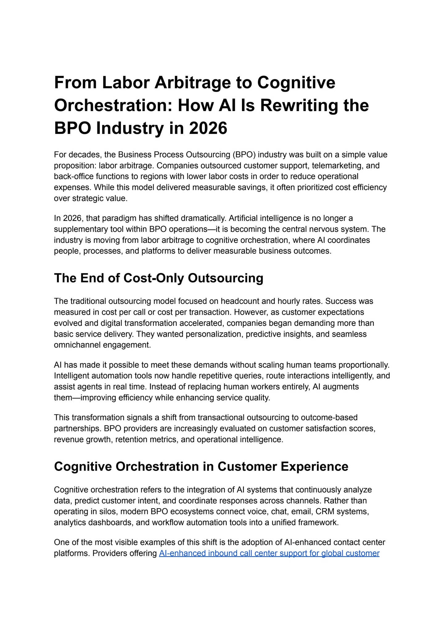From Labor ArFrom Labor Arbitrage to Cognitive Orchestrationbitrage to ...