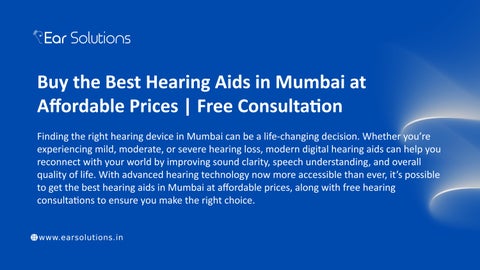 Buy the Best Hearing Aids in Mumbai at Affordable Prices