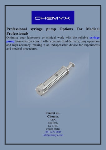 Professional syringe pump Options For Medical Professionals