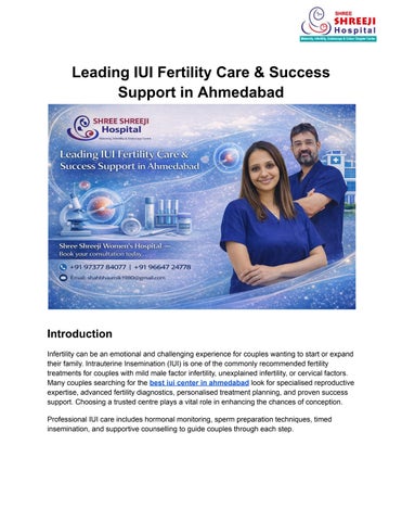 Leading IUI Fertility Care & Success Support in Ahmedabad