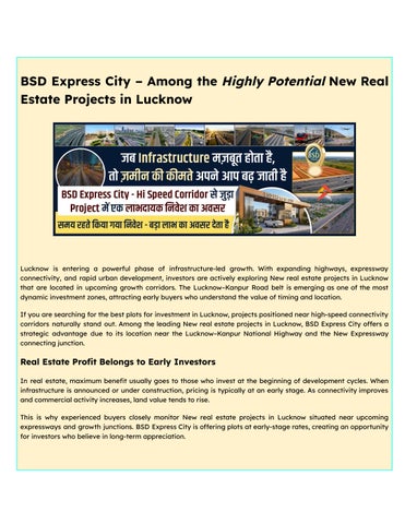 BSD Express City – Among the Highly Potential New Real Estate Projects in Lucknow