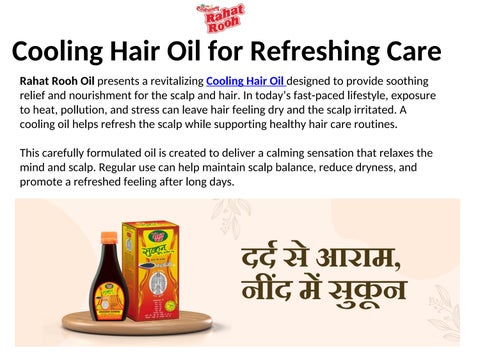 Cooling Hair Oil for Refreshing Care