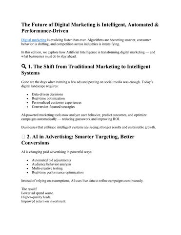 The Future of Digital Marketing is Intelligent, Automated & Performance-Driven