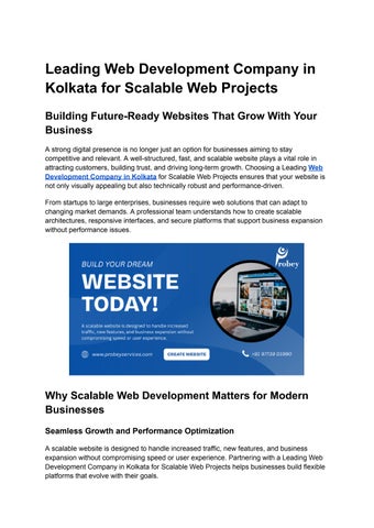 Leading Web Development Company in Kolkata for Scalable Web Projects