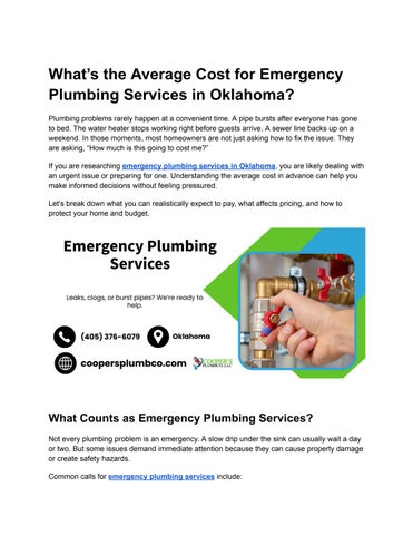 What’s the Average Cost for Emergency Plumbing Services in Oklahoma_