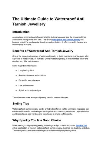  waterproof anti-tarnish jewellery