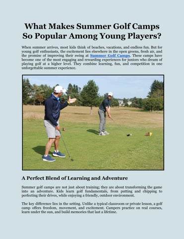 What Makes Summer Golf Camps So Popular Among Young Players_