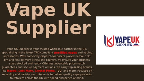 Vape UK Supplier