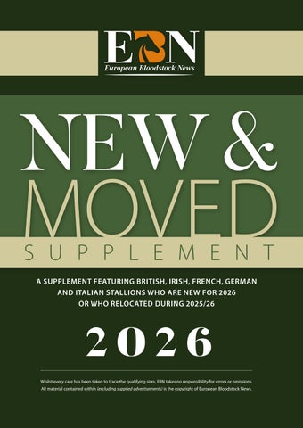 EBN New and Moved Stallions 2025/2026