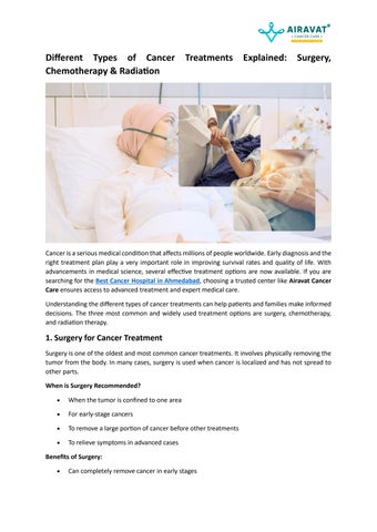 Different Types of Cancer Treatments Explained: Surgery, Chemotherapy & Radiation