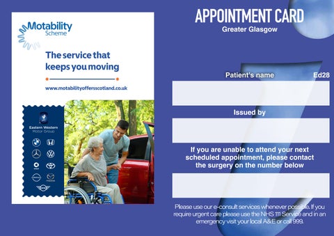 Greater Glasgow Appt Cards Ed 28