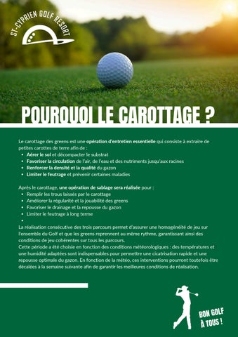 Affiche GOLF - Pourquoi le carottage