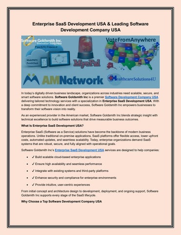 Enterprise SaaS Development USA & Leading Software Development Company USA
