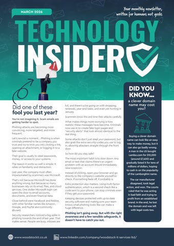 Woodstock IT Newsletter - March 2026