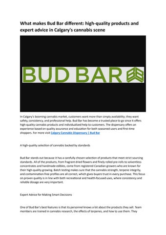 Dispensaries Calgary  Bud Bar