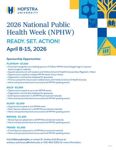 2026 National Public Health Week - Sponsorship Opportunities - Hofstra University