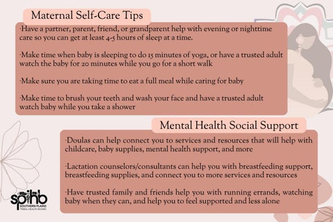 Maternal Self Care, Social Support & Resources - Post Card