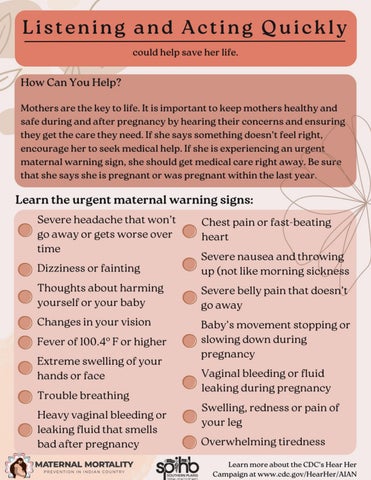 Listening and Acting Quickly: Warning Signs - Informational Flyer