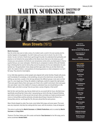 Mean Streets (1973) Info Sheet