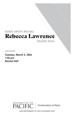 Guest Double Bass Recital Rebecca Lawrence
