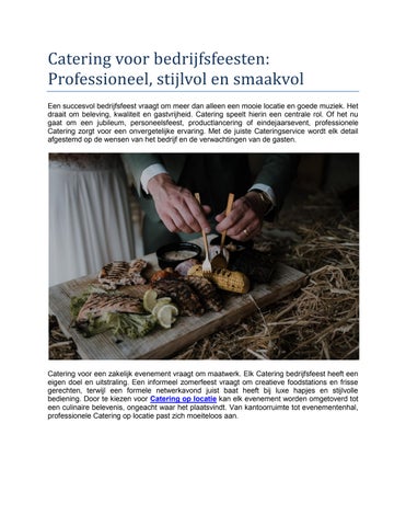 Catering Witteveen Catering op locatie in Nederland bedrijf en particulieren.